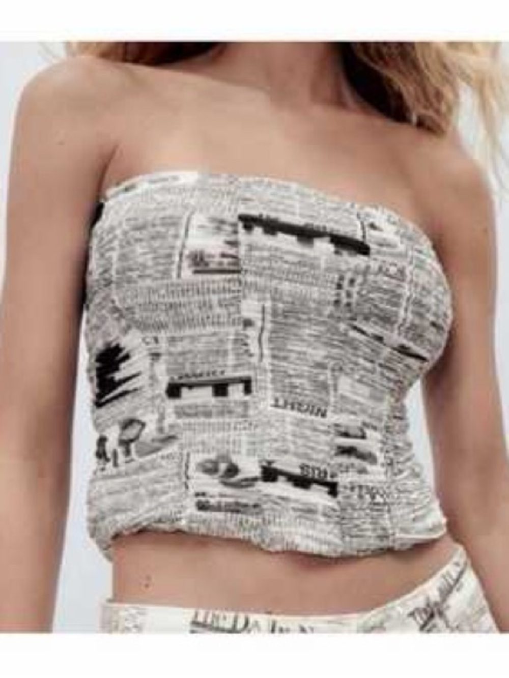 Zara - newspaper print bustier
